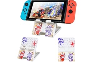 DLseego Switch Stand Suitable for Switch/Switch OLED/Switch Lite, Cute Animal Crossing Angle Adjustable Holder Kickstand, Portable Foldable Non-Slip Non-Shake Anime Bracket - White
