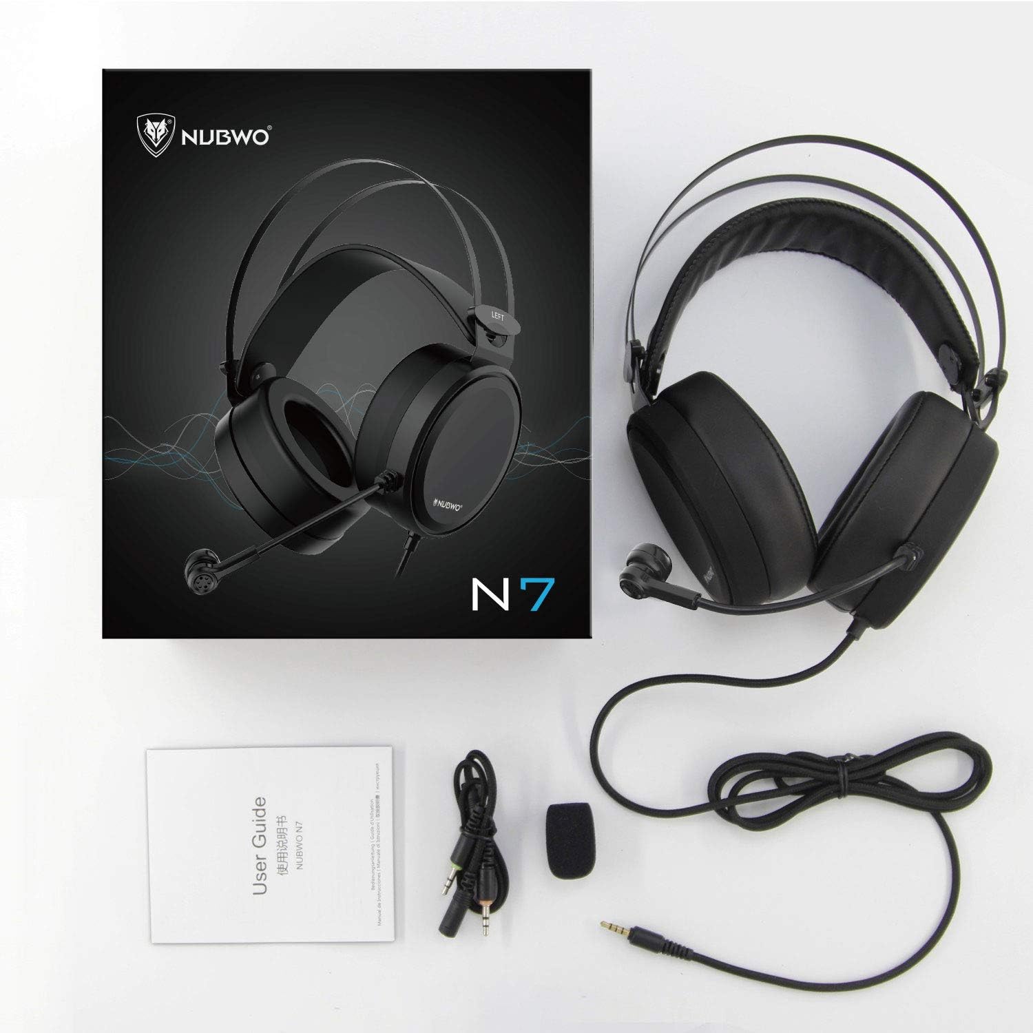 NUBWO Gaming headsets PS4 N7 Stereo Xbox one Headset Wired PC Gaming Headphones with Noise Canceling Mic , Over Ear Gaming Headphones for PC/MAC/PS4/Xbox one: Electronics