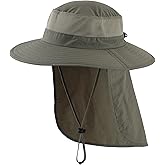 Home Prefer Outdoor UPF50+ Mesh Sun Hat Wide Brim Fishing Hat with Neck Flap Sun Hat for Men Women