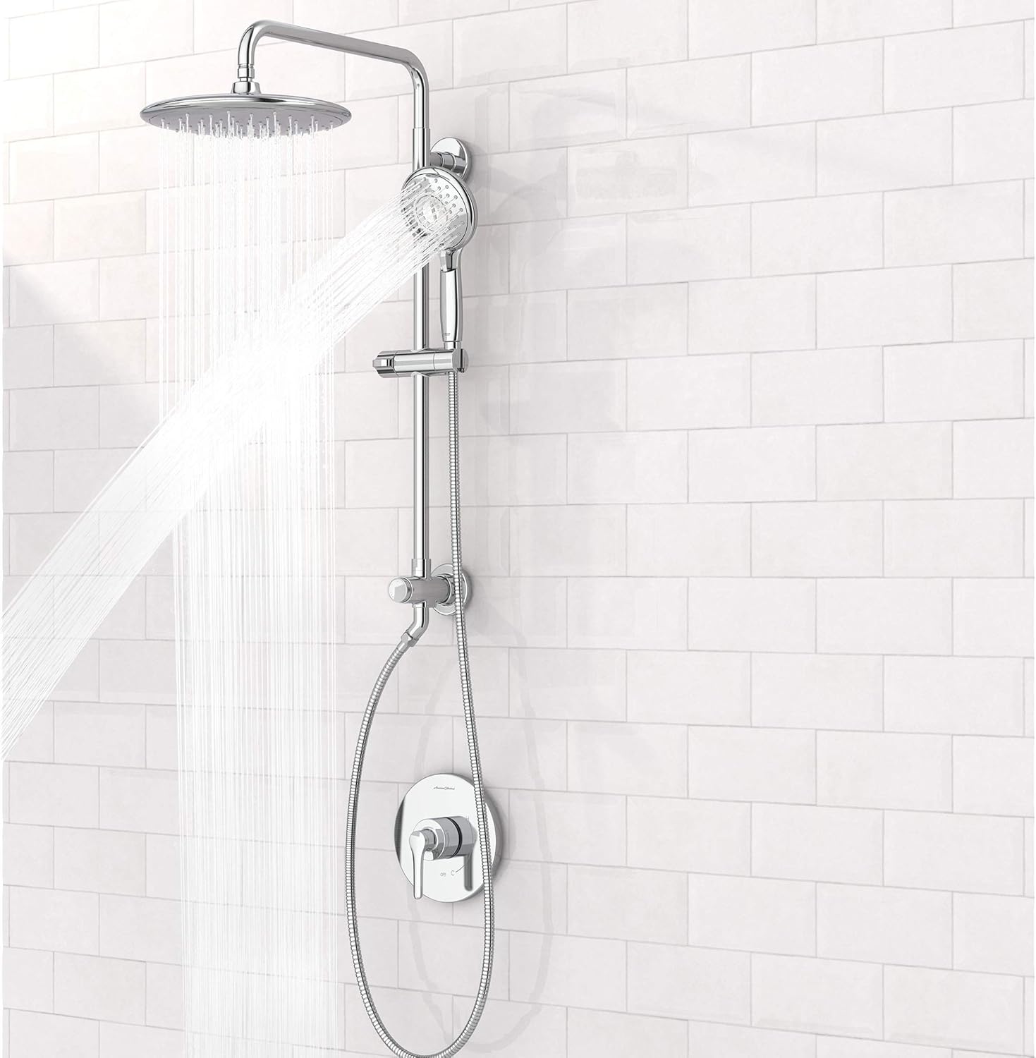 American Standard 9035804.002 Spectra Versa System with Rain Showerhead and Hand Shower, 2.5 GPM, Polished Chrome - - 