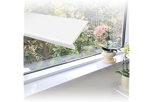 SHENJIA White Acrylic Waterproof Window Sill Cover, UPVC Cill Cover, 7mm Thick Decorative Window Sill Capping Board, Length 1