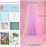 MHJY Bed Canopy for Girls Room with LED Lights Mosquito Net DIY Princess Decor view 6