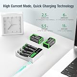 HiQuick LCD 4-Slot Battery Charger for AA/AAA Ni-MH Ni-Cd 1.2V Type C Input view 5