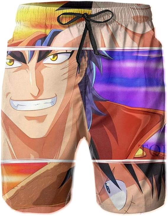 Amazon トリコ ワンピース ドラゴンボール ビーチのショーツ夏のゆるい大きなサイズのメンズビーチのショーツビーチクイック乾燥ビーチのショーツタイドメンズ不規則な弾性 ショートパンツ 通販