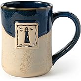 Cape Shore 16oz Hand-Crafted Stamped Potter's Mug, Multiple Styles Available (Lighthouse)