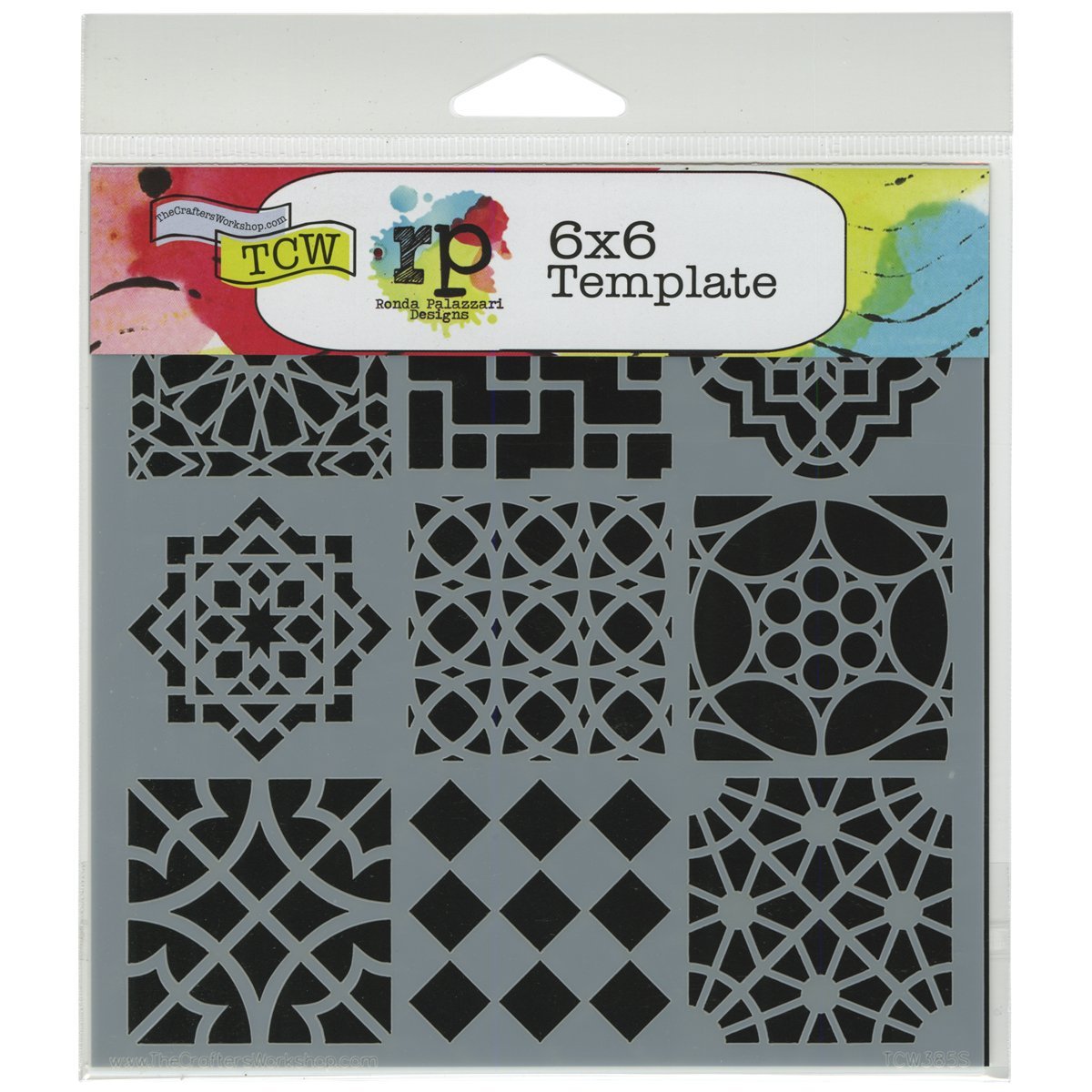 The Crafter's Workshop 6 x 6-inch Moroccan Tiles Stencil,Black/white