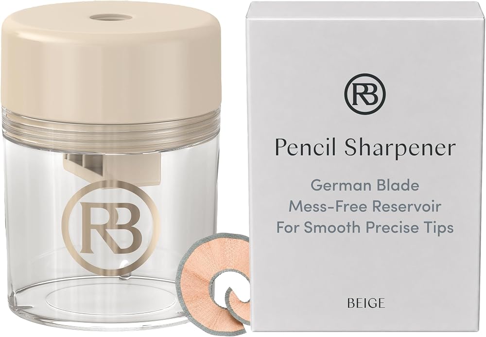 Ravie Beauty Lip & Eye Liner Pencil Sharpener, German Blade | Mess-Free Reservoir for Smooth Precise Tips, Travel-Friendly, F