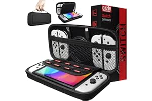 Orzly Carry case Compatible with Nintendo Switch OLED and Nintendo Switch First Generation - Protective Hard Portable Travel 