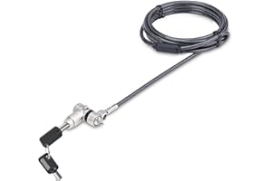 StarTech.com Universal Laptop Lock 6.6ft (2m), Security Cable for Notebooks Compatible with Noble Wedge/Nano/K-Slot, Keyed Lo