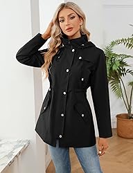 LOMON Women Rain Jacket Lightweight Hooded Jackets