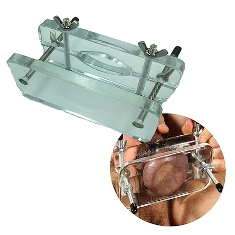 Ball Buster - Testicle Vice Ball Folter Torture deluxe Genital Bondage Hodenpranger Acryl Humbler Ball Torture Hodenpresse ba