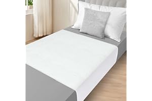LOTUFLOR Bed Pads Washable Waterproof for Incontinence Adults, Reusable Wetting Pad Mattress Protector Underpads Tuckable Quick Dry, Fits Twin/Twin XL Size Bed, 36" x 37", White