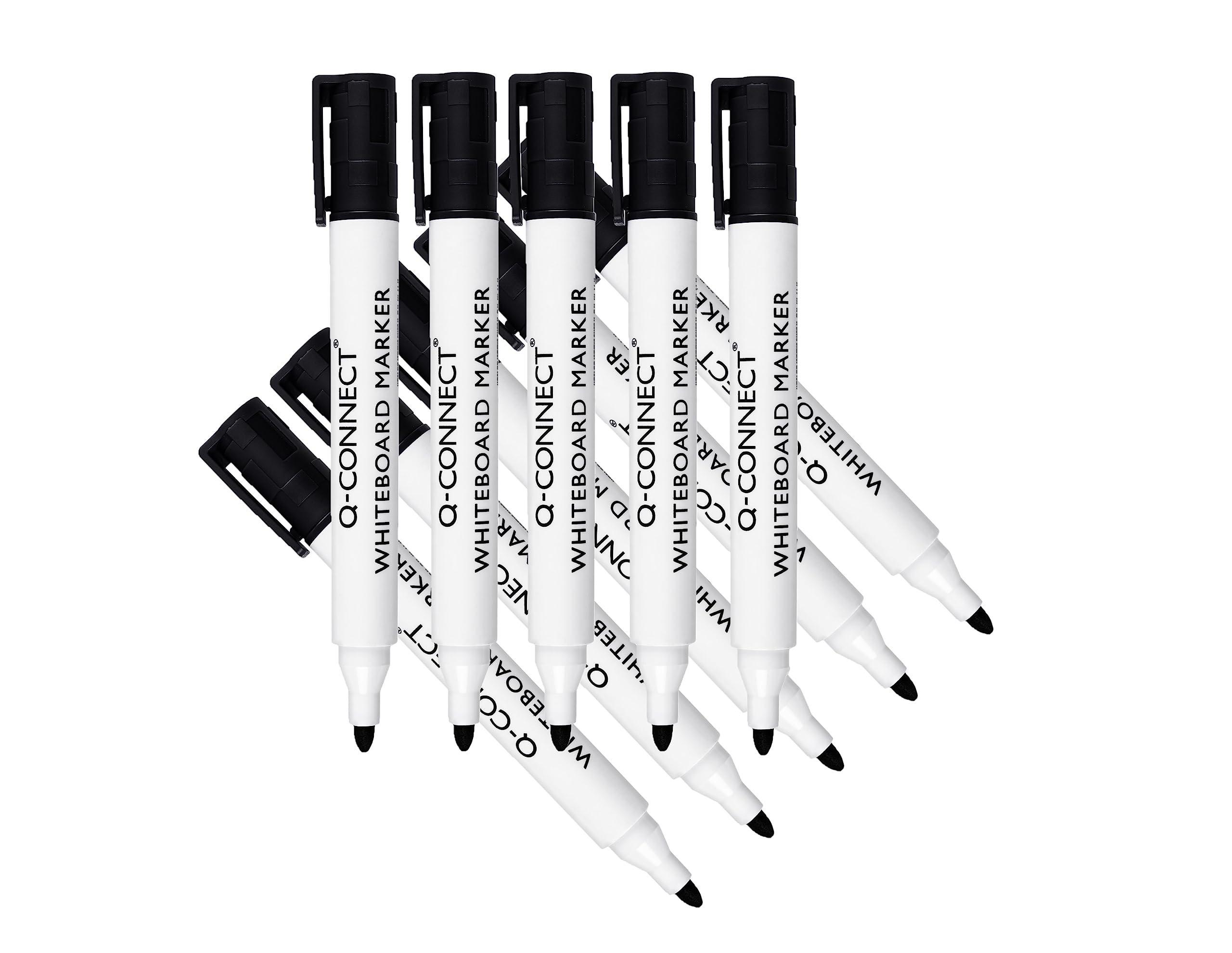 Q-Connect Drywipe Marker Pen Black (10 Pack) KF26035 — image 1