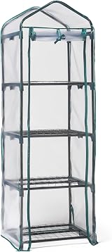 VonHaus Mini Greenhouse 4 Tier 158cm Tall Roll Up Door Weatherproof Cover view 7