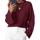 KIRUNDO Oversized Sweaters for Women Ribbed Knit Chunky Long Sleeve Tunic Sweater Pullover Tops Fall Winter Clothing