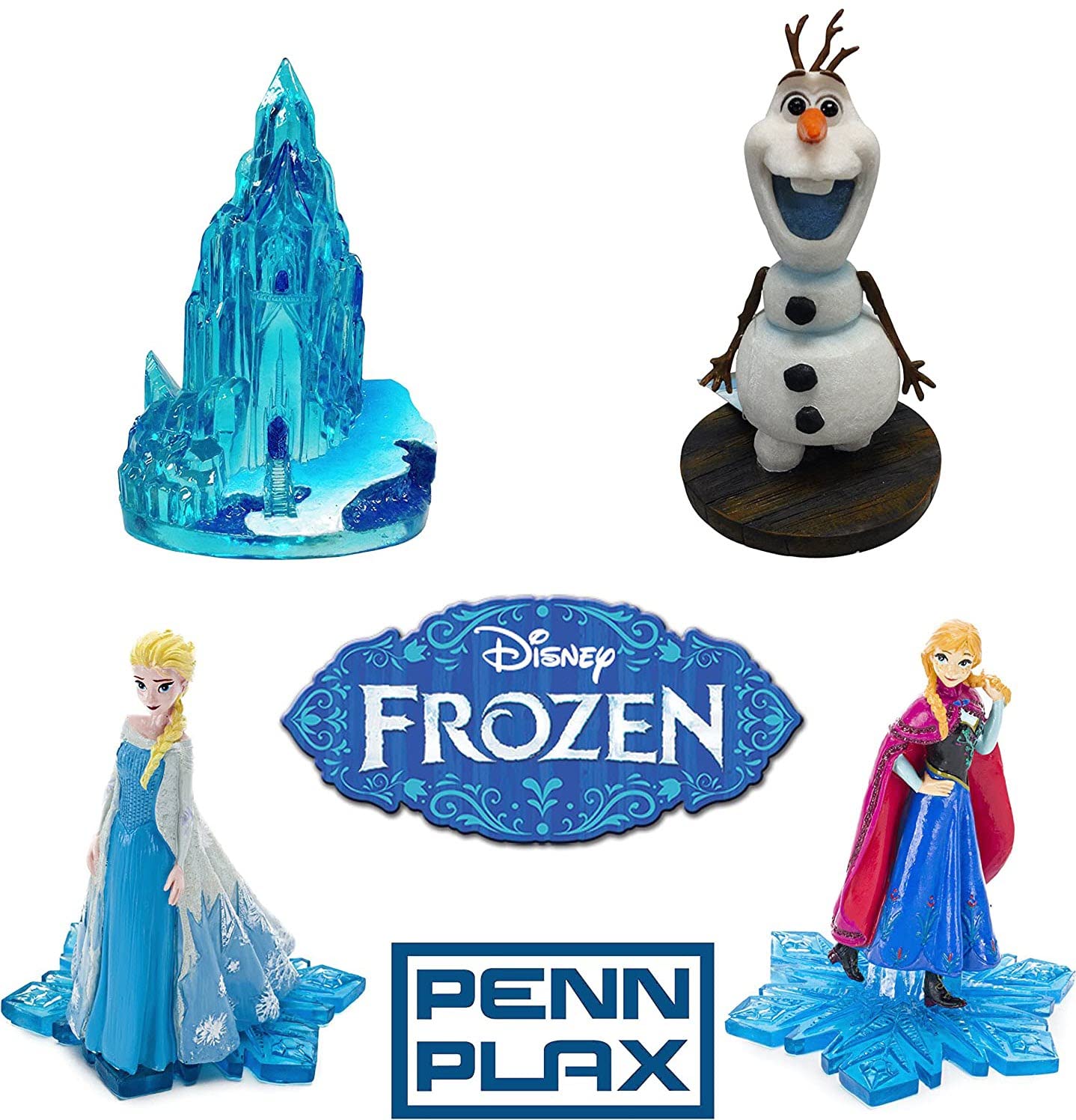 Photo 1 of Penn-Plax Disney’s Frozen 4-Piece Aquarium Decoration Bundle – Includes Elsa, Anna, Olaf, and an Ice Castle – Mini