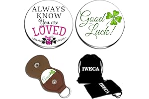 Iweca Friendship Gifts Best Friend Two Sided Lucky Coin Featuring One Side with a Four Leaf Clover