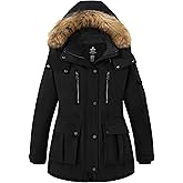wantdo Plus Size Winter Coats for Women Parka Overcoat Warm Winter Jacket with Hood
