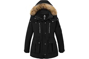 wantdo Plus Size Winter Coats for Women Parka Overcoat Warm Winter Jacket with Hood