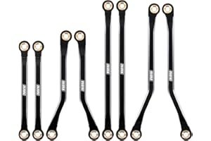 INJORA High Clearance Chassis Links CNC Aluminum Links Set for TRX4M Defender Bronco 1/18 Upgrade Parts（Black）