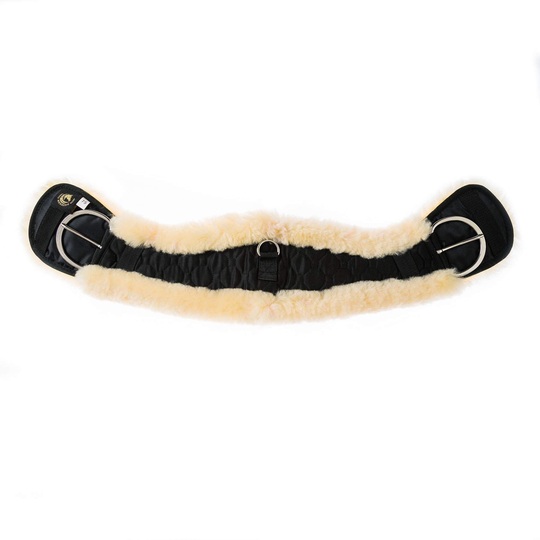 Merauno® Lambs wool Western moon girth saddle girth made of quality merino lambs wool, special anatomical concave shape for better slip resistance. Colour: natural, black, brown, anthracite