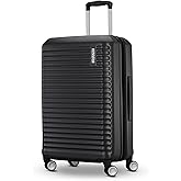 American Tourister Stratum 3.0 Medium 24-Inch Spinner, Airline Approved, Durable Hardside Luggage, Expands 1.5", RightHeight™ Adjustable Handle, Black