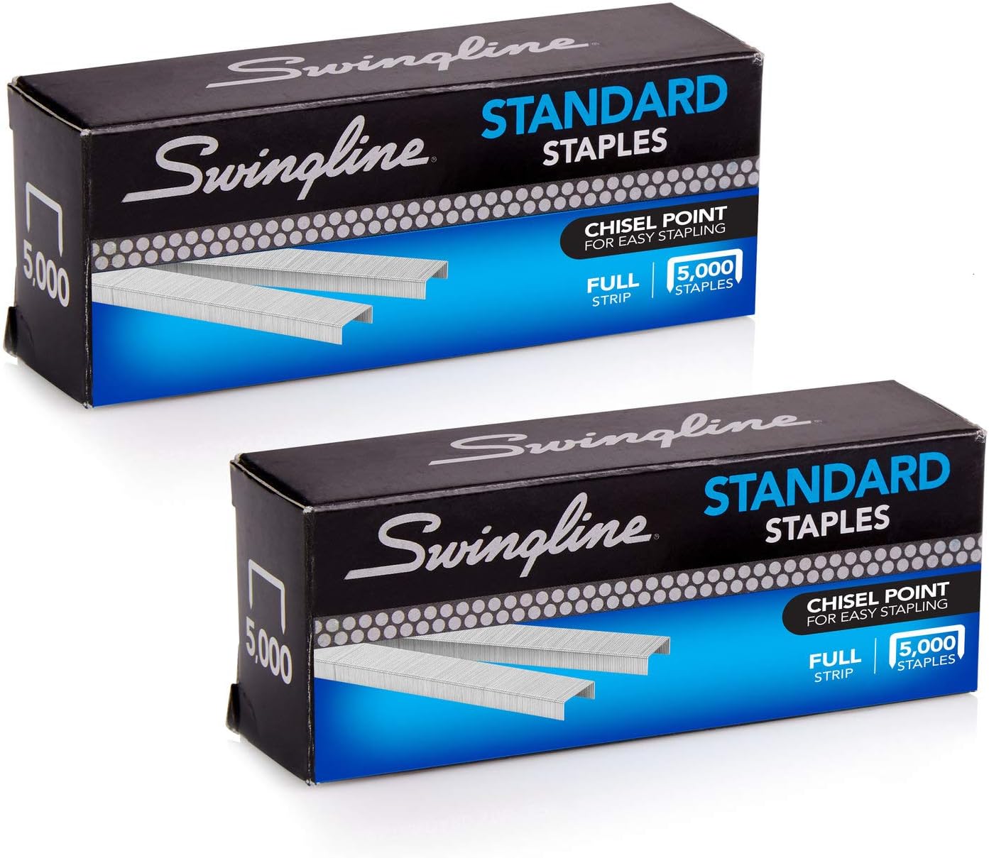 Swingline Staples, Standard, 1/4" Length, 210/Strip, 5000/Box, 2 Pack