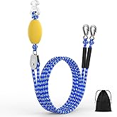 Heavy Duty Boat Tow Harness for Tubing, Self Centering Boat Tow Rope for Tubing 1-4 Riders with 360&deg; Rotating Pulley and Large Hooks, Floating Tube Rope for Boats, Towable Tubes