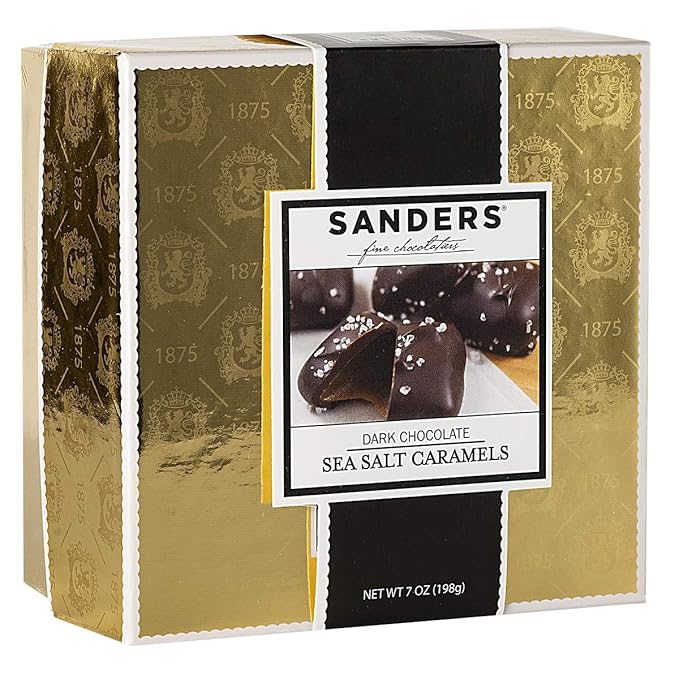 Sanders Boulevard Dark Chocolate Sea Salt Caramels Gold