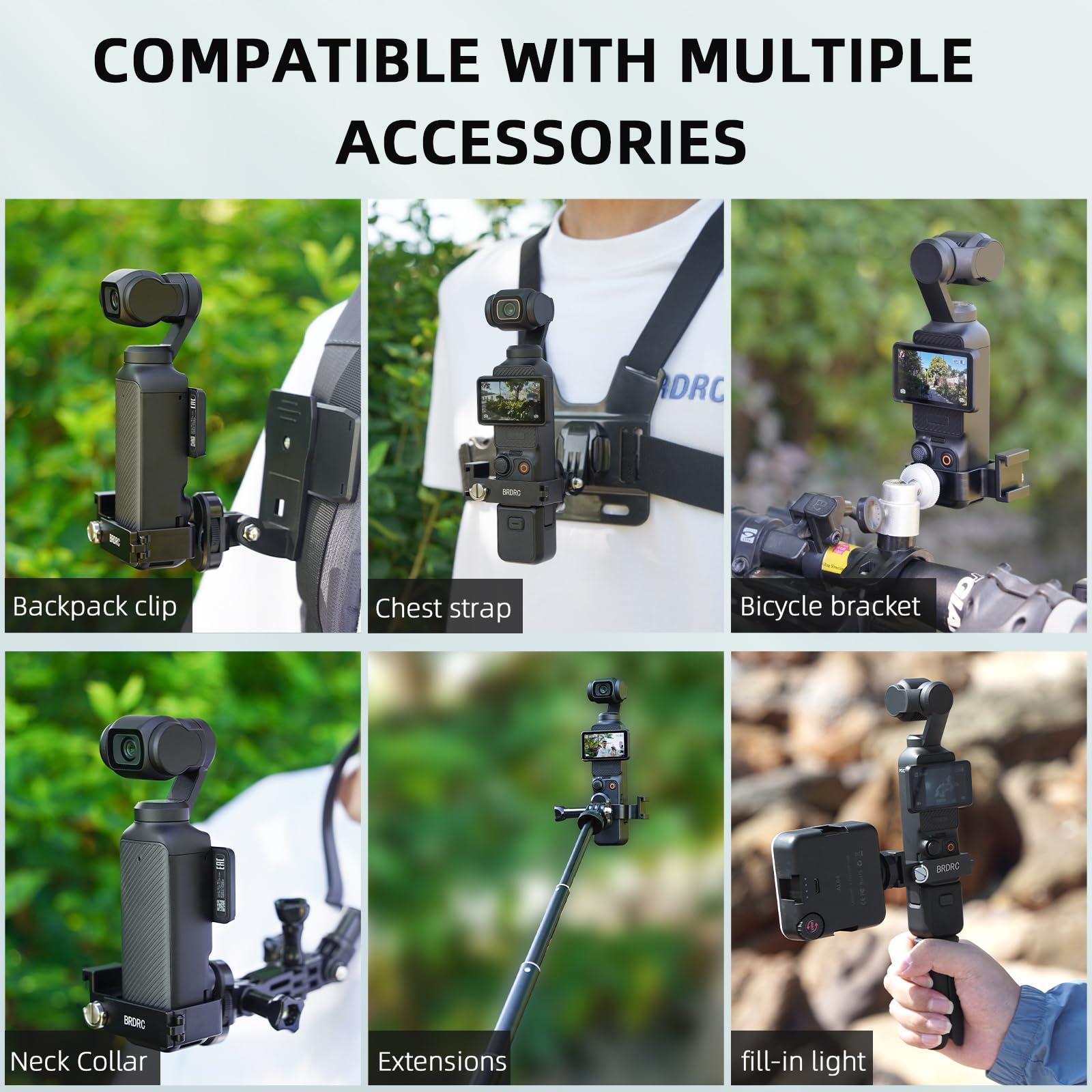 BRDRC Extension Frame Adapter for DJI Osmo Pocket 3, Aluminum Alloy Mount with Cold Shoe Connector, Portable Electronic Device Mount