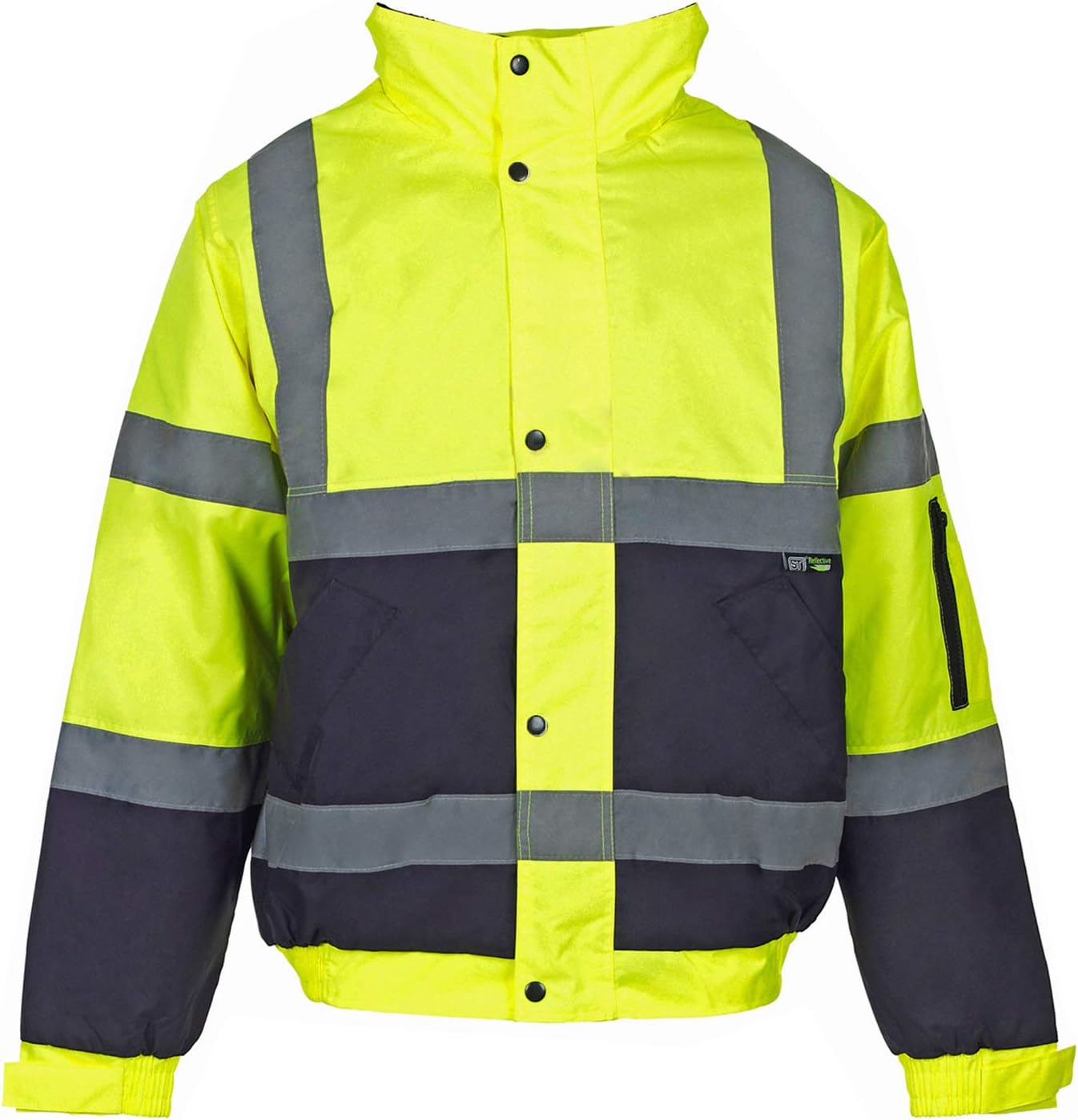 Inspire MeHi Vis Bomber Jackets High Visibility Workwear Safety Security Hooded Padded Waterproof Work Wear Coat