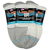 Loose Fit Stays Up Men's and Women's Casual Lower Cut Socks (Pack of 3) Made in USA, Cushioned Sole