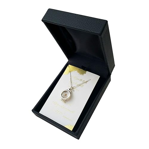 Mustard seed necklace, sterling silver and resin locket