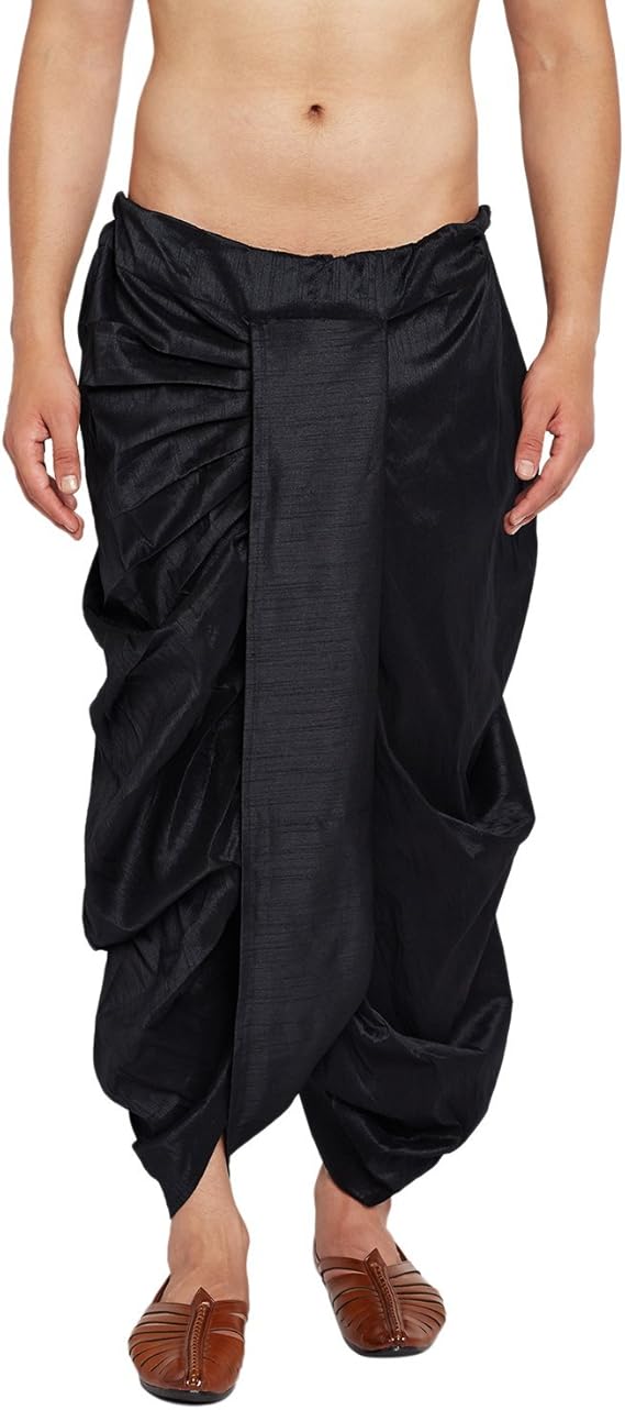 Men's Silk Blend Traditional Dhoti Salwar Free Size Ethnic Wedding
