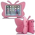 Simicoo iPad 7 8 10.2 9 3D Cute Butterfly Case for Kids Light Weight EVA Stand Shockproof Rugged Heavy Duty Kids Friendly iPad Cover for Girls iPad 10.2 iPad 7th 8th 9th (Pink)