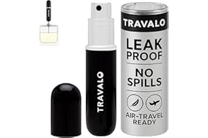 Travalo Classic HD Perfume Atomizer - Leak-Proof and TSA Approved for Air Travel - Reusable, Airtight, Easy-Fill Mini Pump Sprayer - Lightweight, Elegant Design w/Volume Window - Black 0.17oz