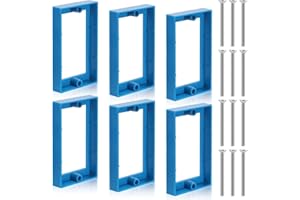 NQEUEPN 6pcs 1/2"" Single Gang Receptacle Outlet Box Extenders, Electric Outlet Extender Box with 12 Screws Receptacle Extender for Electric Box and Electric Outlet Switches (Blue), M