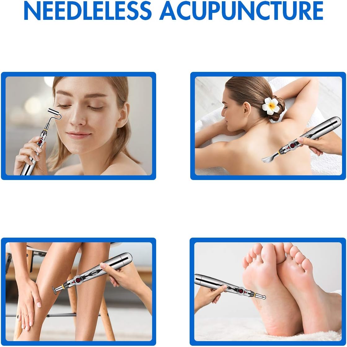 Aobbiy 5-in-1 Electronic Acupuncture Pen, Meridian Energy Pen for Pain Relief. Pain Relief Therapy, Electric Meridians Acupuncture Machine, 1 x AA Battery Needed(Not Included): Health & Personal Care