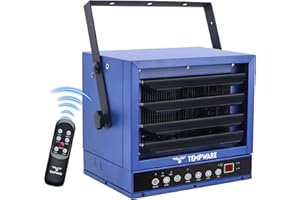 TEMPWARE 7500W Electric Garage Heater 240V, Digital Fan-Forced Ceiling Mount Shop Heater with Remote and 12-Hour Timer, Ideal