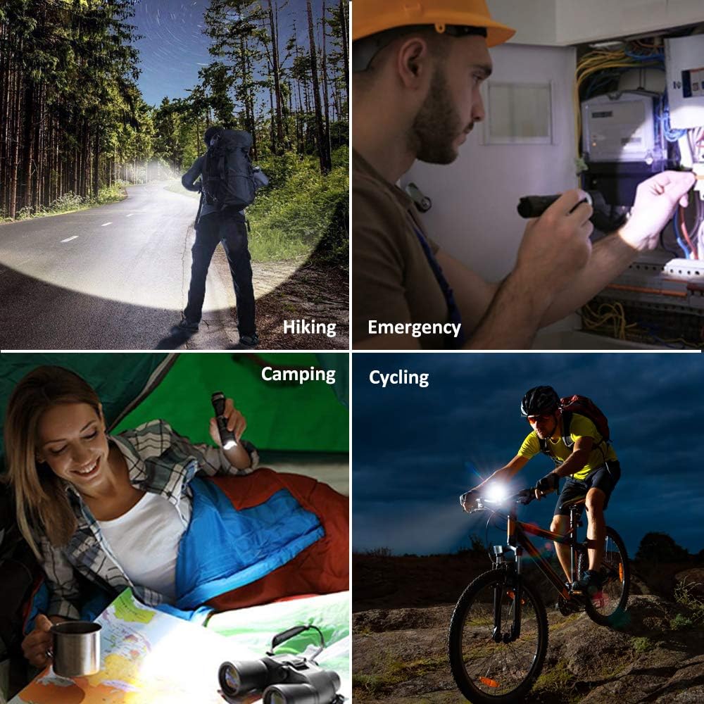 HARMONIC LED Tactical Flashlight, Super Bright Flashlights with 5 Modes, Zoomable, IP65 Water Resistant Handheld Light Powerful Camping Outdoor Emergency Everyday Flashlights (2 Pack) - - 