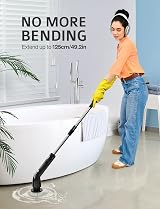 PureSwirlz Electric Cleaning Brush Long Handle 2 Speeds IPX7 LED Display 7 Heads view 6