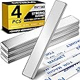 DIYMAG Strong Neodymium Bar Magnets, Rare Earth Magnets with Double-Sided Adhesive, Heavy Duty Magnet Perfect for Kitchen, DIY, Fridge, Garage, Science, Craft, Office-60x10x3mm, 4 Packs