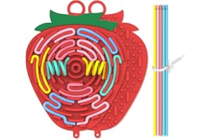 SIFONOL Silicone Sensory Activity Board,Double-Sided Busy Board for Fine Motor Skill,Fidget Toy for Calming, Stress, Anxiety, ADHD , Autism , Silent, No Mess , Kids 3+ & Adults(Strawberry,Red)