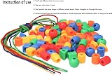 BMTOYS Threading Beads 70 pc Lacing Beads Montessori Toys Travel Bag view 7