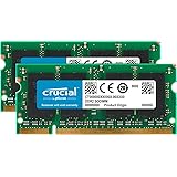 Crucial 4GB Kit (2GBx2) DDR2 667MHz (PC2-5300) CL5 SODIMM 200-Pin Notebook Memory Modules CT2KIT25664AC667 / CT2CP25664AC667