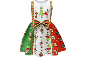 Maturead Kids Girls Dress Sleeveless Cartoon Casual Dress Halloween Christmas Party Dress Green 2-10 Years