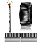 18 Gauge 5 Conductor Electrical Wire 100FT, UL 2464 18 AWG 5 Wire Cable Tinned Copper PVC Stranded 18/5 Core Wire for LED Lighting, Outdoor Low Voltage Extension Cable, Automotive etc.