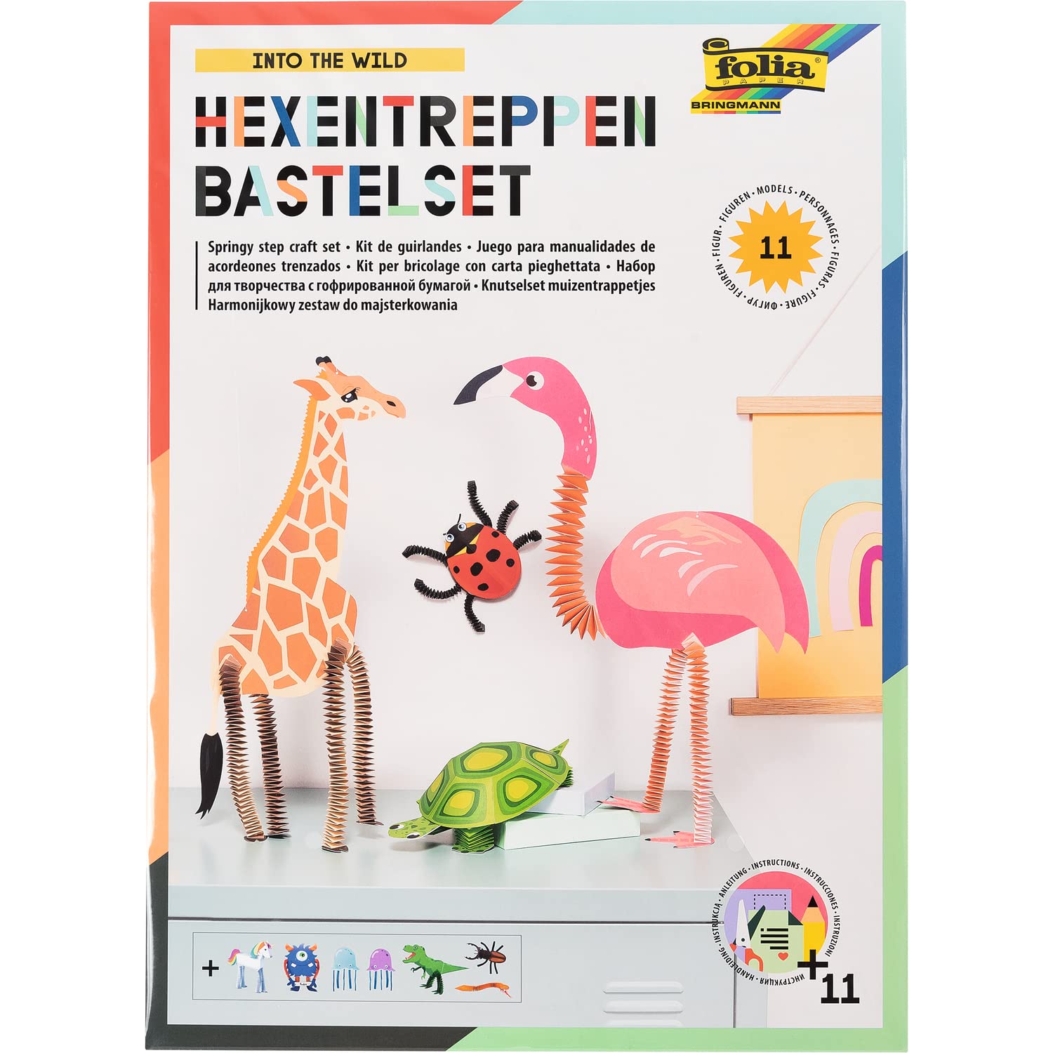 Folia 21901 Craft Set Witch Stairs Animals Set for 11 Figures 262 Pieces Multi-Coloured