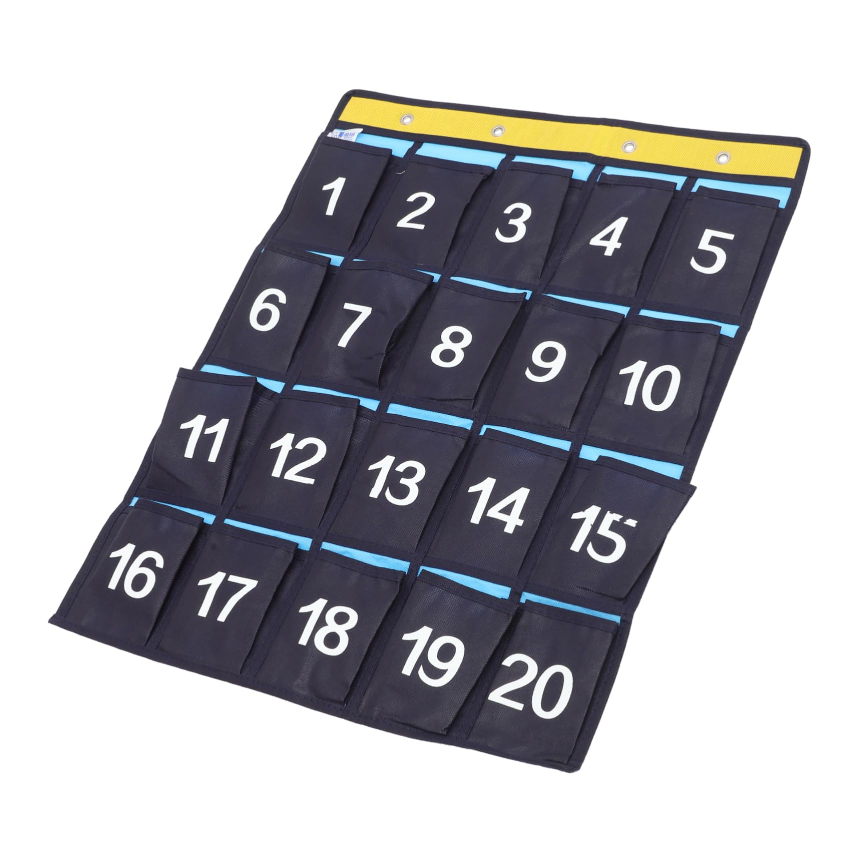 NUOBESTY Numbered Pocket Chart Organizer for Classroom 20 Pockets Hanging Chart Organizer Wall Door Storage Holders for Cell Phones Calculators Classroom Office Home Supplies