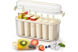 Frozora AquaSix – Premium 6-Mold Popsicle Maker Set (120ml Each) with Anti-Spill Lid, Easy Release Tray & Drip-Free Handles |